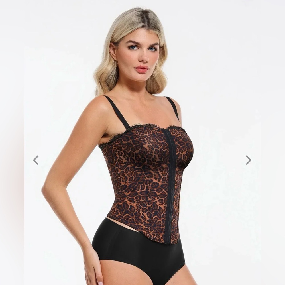 Popilush NWT Shapewear Sculpting Leopard Corset Top Size S